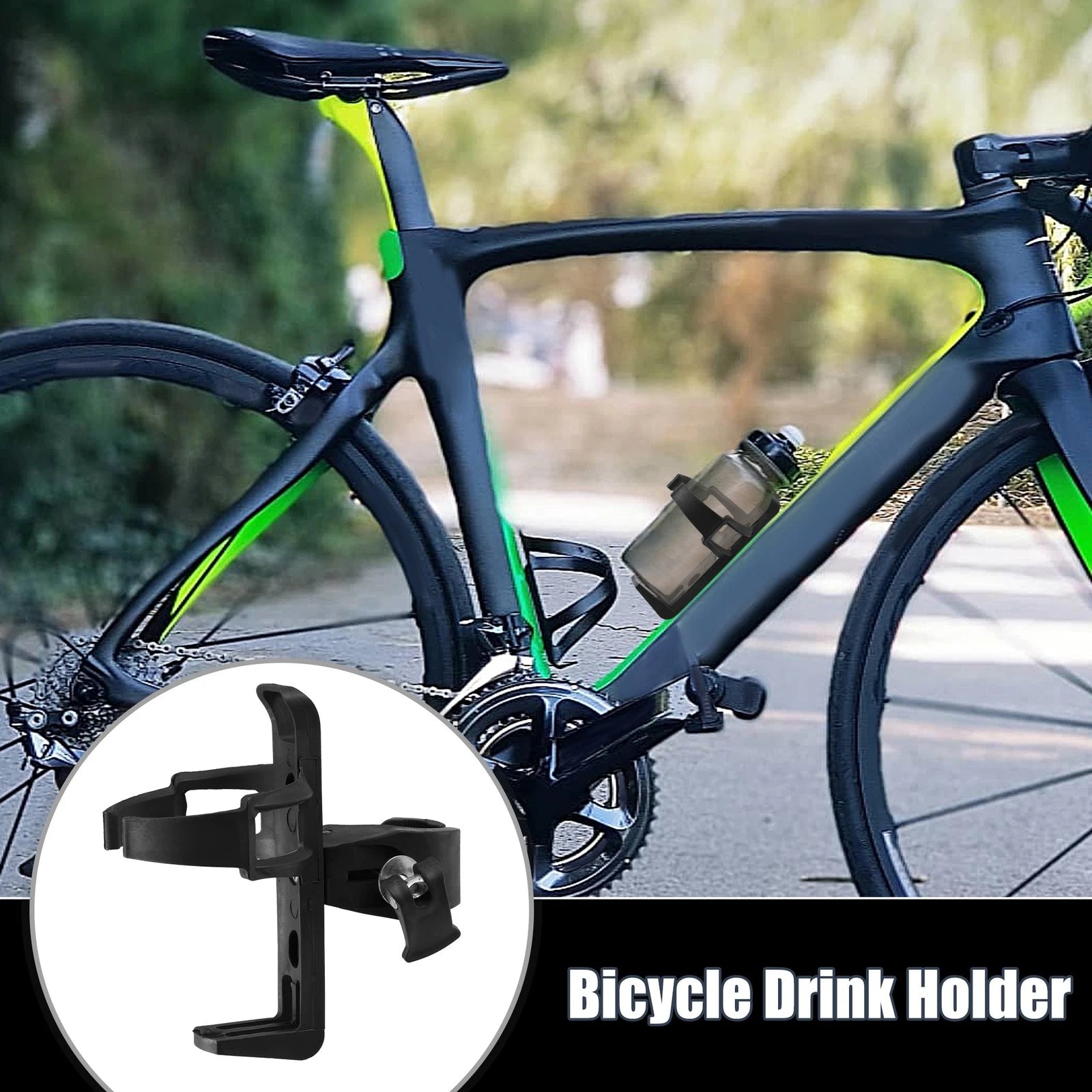 Lightweight Bike Water Bottle Cage Holder for Bicycle Plastic Black (1 Pack)