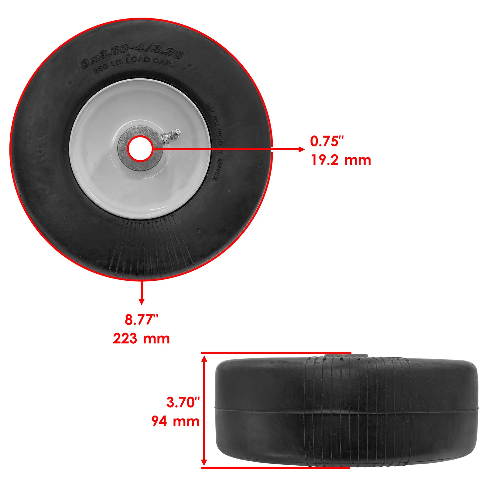 Rotary Mower Wheel Replacement for King Kutter RFM 60 RFM 72 (RSFM 72)