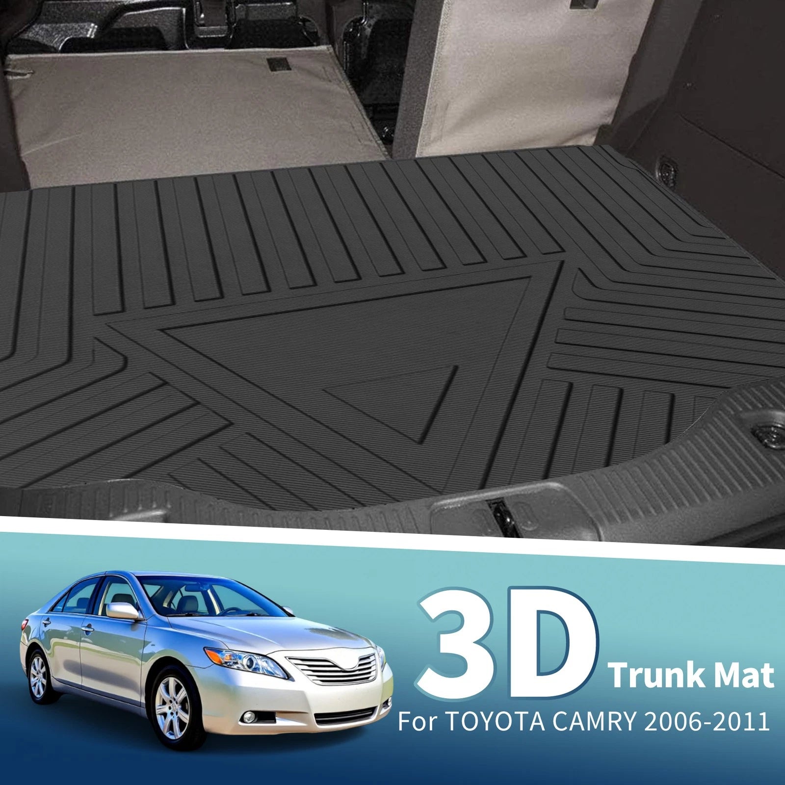 Cargo Liner Rear Trunk Mat for Toyota Camry (2006–2011) TPE 1 Pc