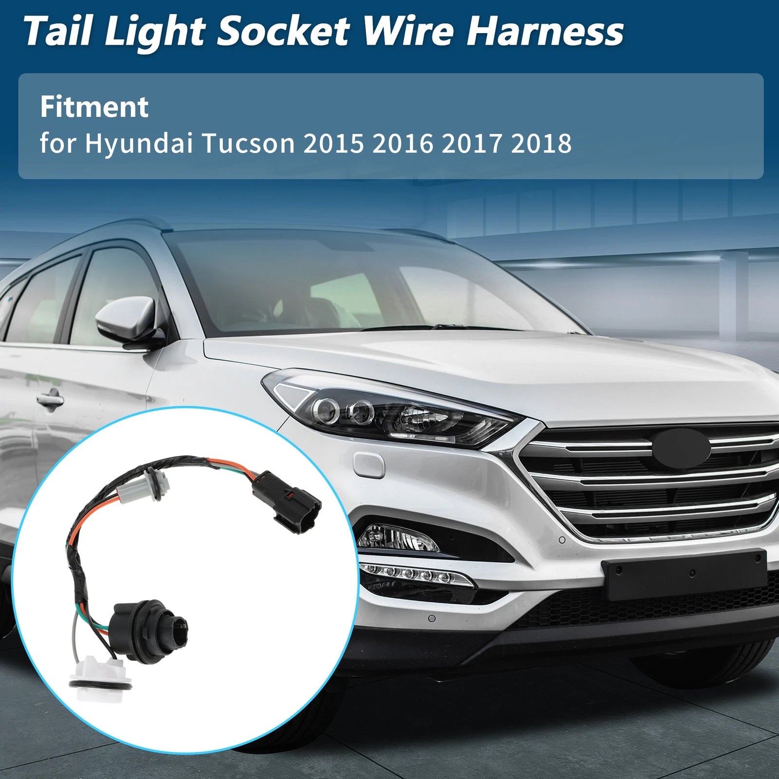 Tail Light Socket Wiring Harness for Hyundai Tucson (2016–2018) Replacement