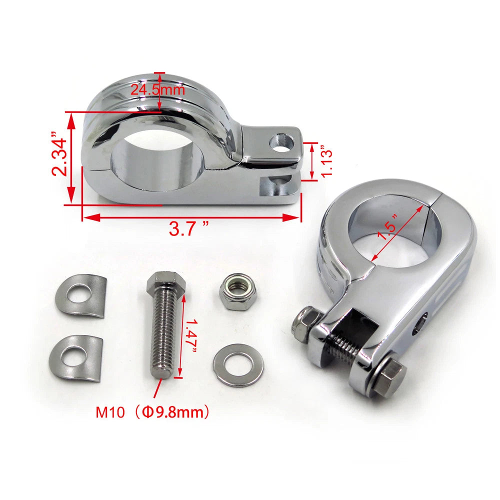 1-1/2" Engine Crash Bar Foot Peg Mount Clamp for Harley (Year Range)