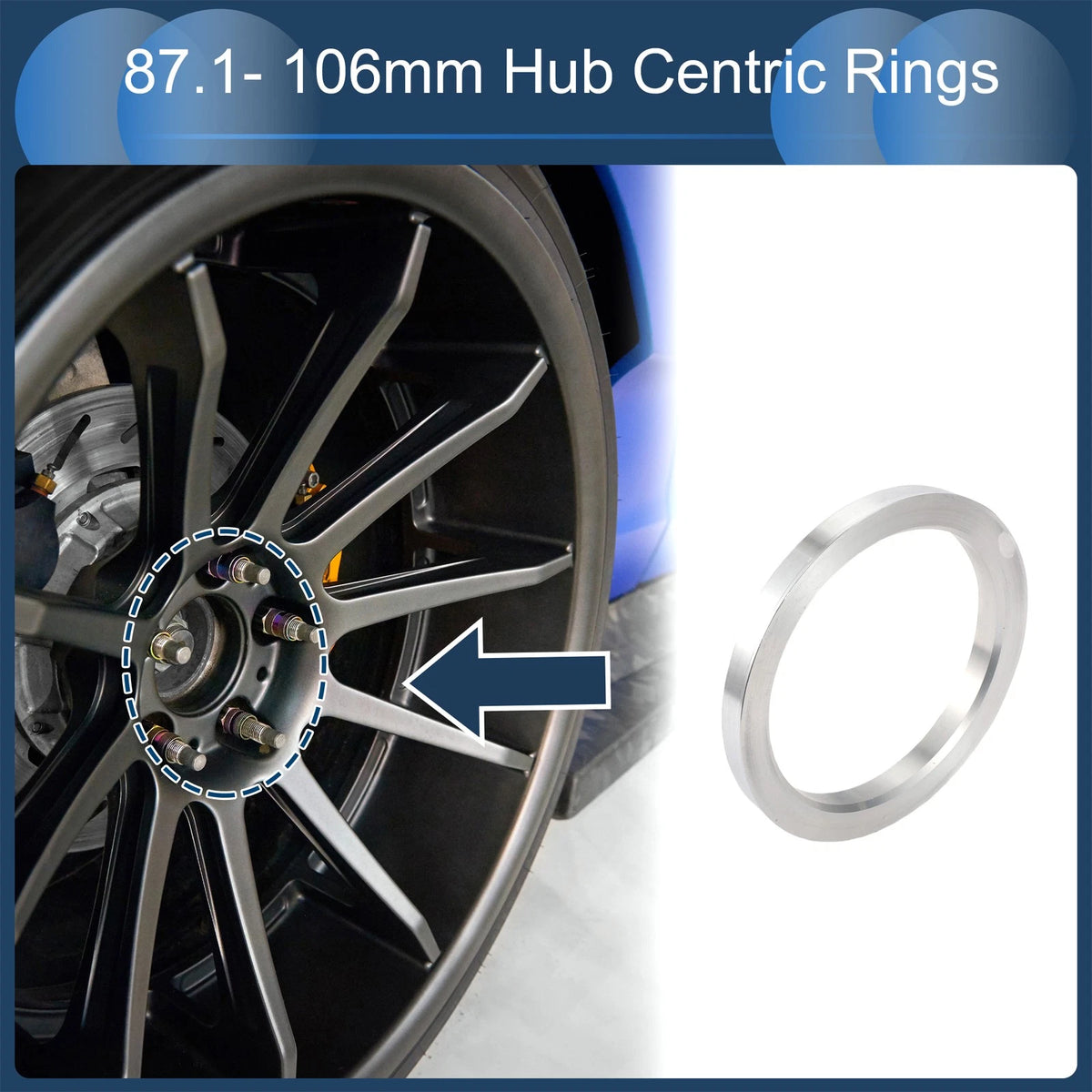 Set of 4 Hub Centric Rings for (106mm OD 87.1mm ID)