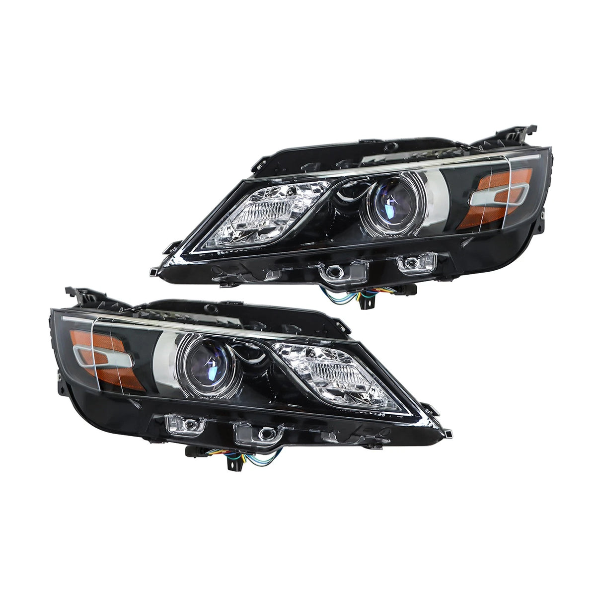 Headlights for Chevrolet Impala (2015–2020) Black Halogen, Driver & Passenger