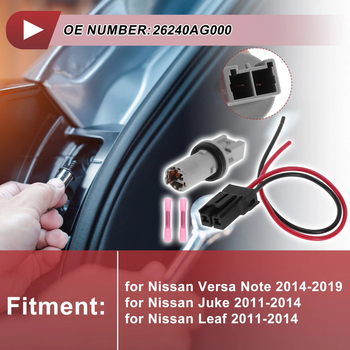 Turn Signal Light Socket Wiring for Nissan Versa Note (2014–2019) No.26240AG000