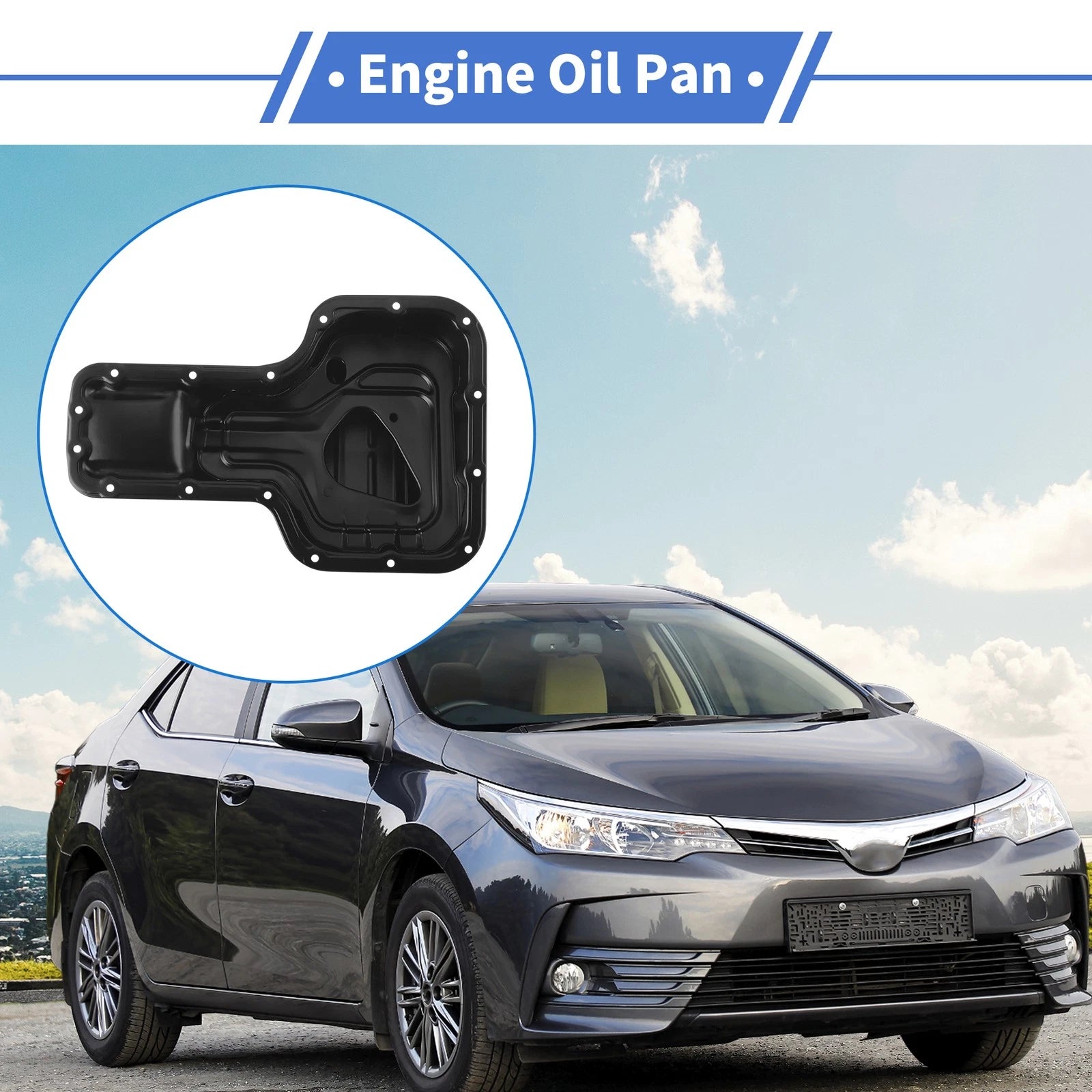 Engine Oil Pan Replacement Steel Black for Toyota Corolla (1998–2008)