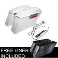 White Hard Saddlebags & Conversion Bracket for Harley Softail Fatboy (1984–2017)