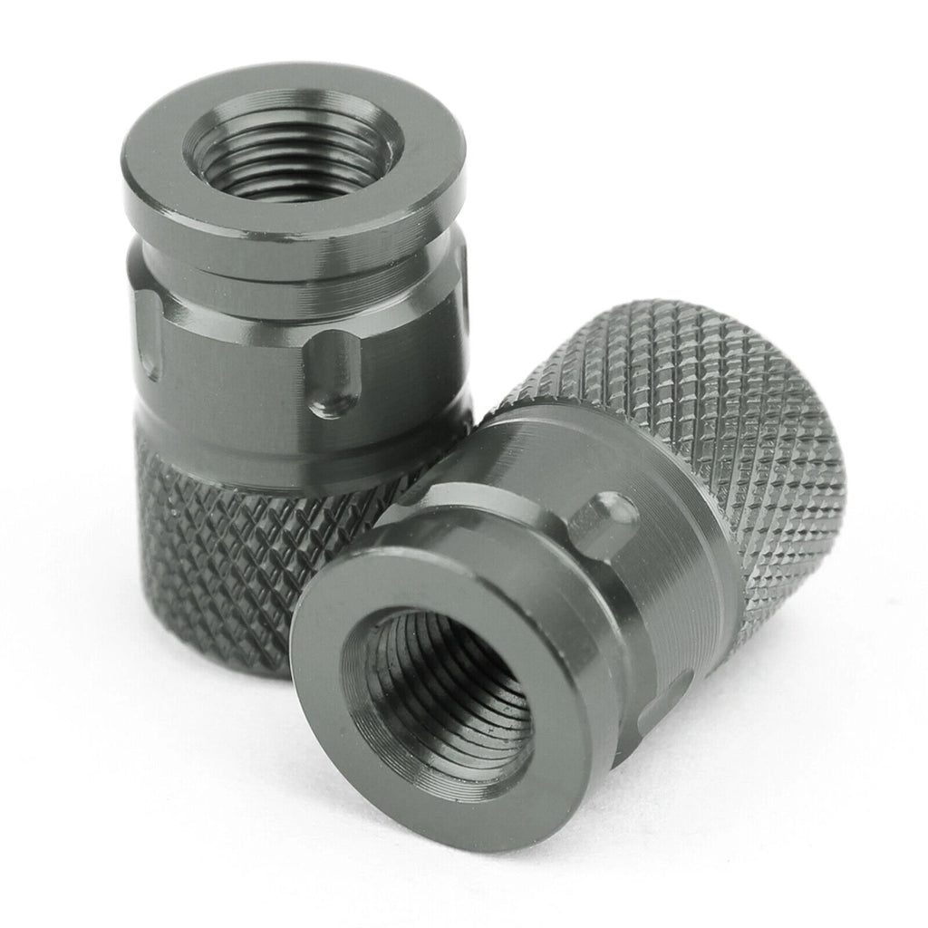2X CNC Titan-color Anti-Thief Tire Valve Stem Caps for Car Truck Bike Motorcycle