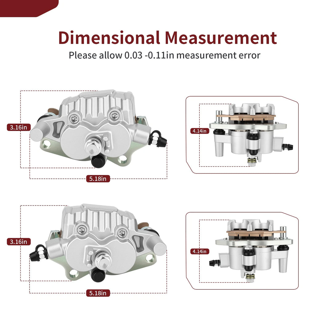 Set of 2 Front Brake Calipers for Kawasaki Mule PRO-MX KAF700 EPS (2019–2024)