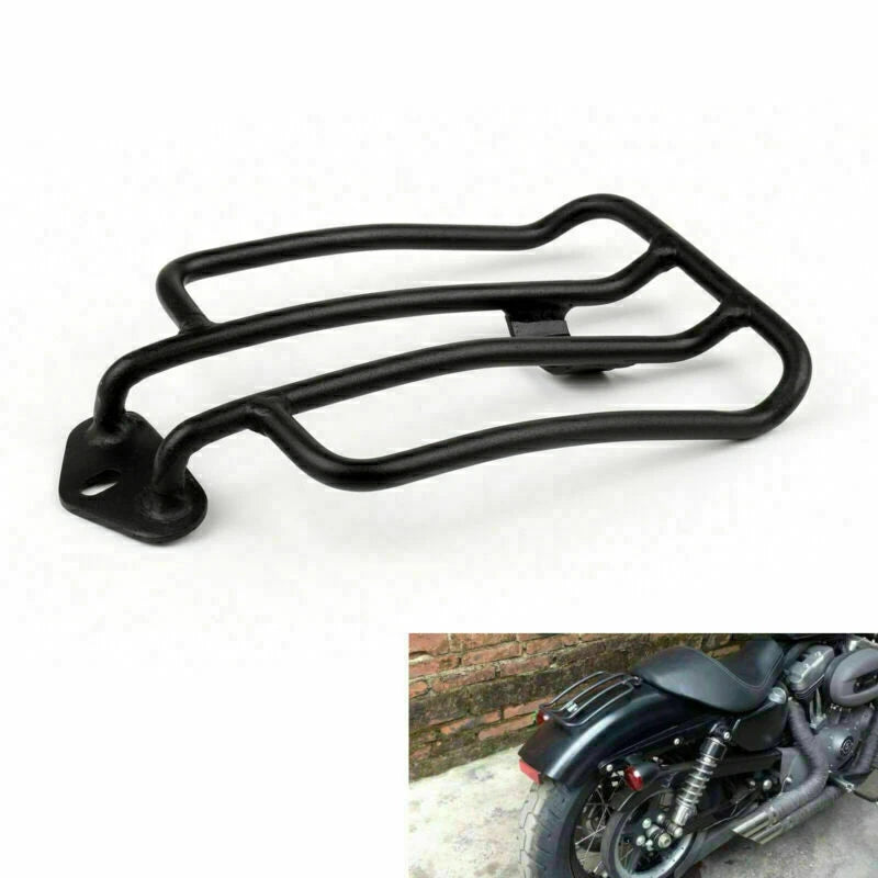 Black Solo Seat Luggage Rack for Sportster XL883 1200 (2004–2016) T9