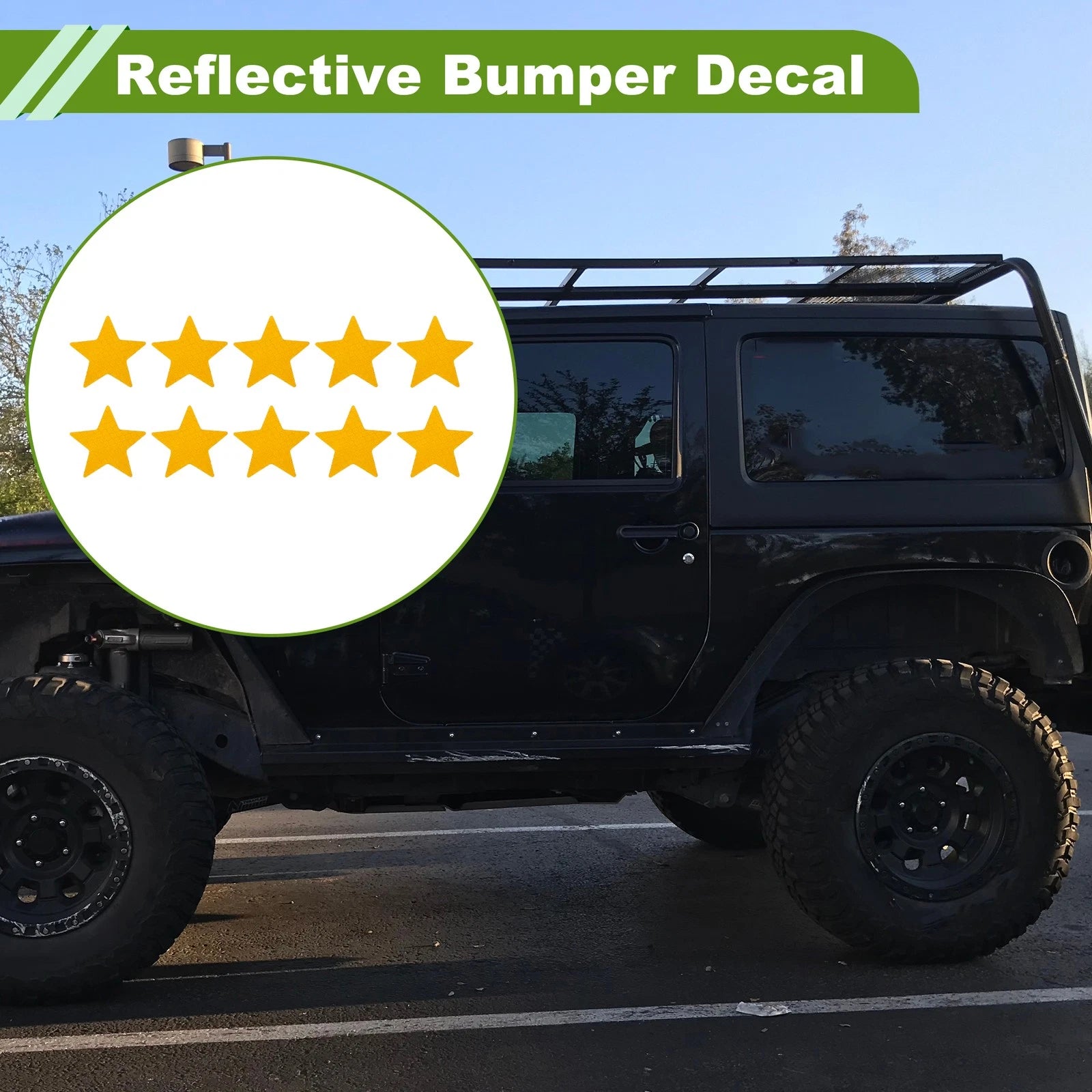 Reflective Bumper Decal for - Yellow Pentagram Grid