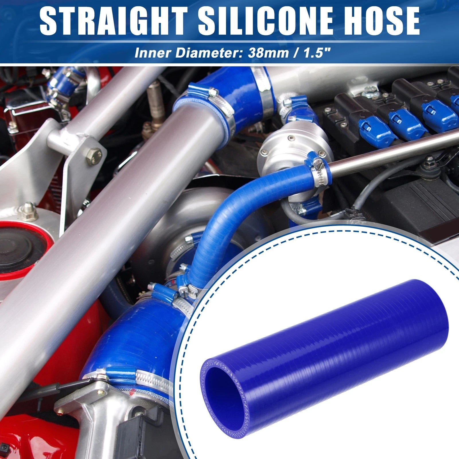 1.5" ID 6" Length Silicone Reducer Hose Coupler for Intercooler