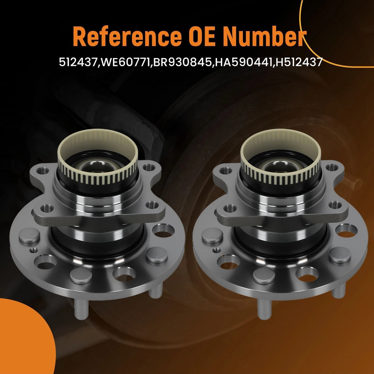 2pc Rear Wheel Bearing Hub for Hyundai Sonata (2010–2014) 512437 WE60771