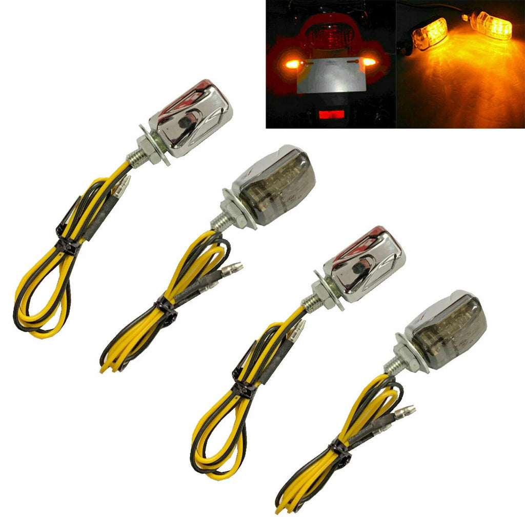 2X Tiny Mini Micro Amber LED Turn Signal Indicators for Motorcycle