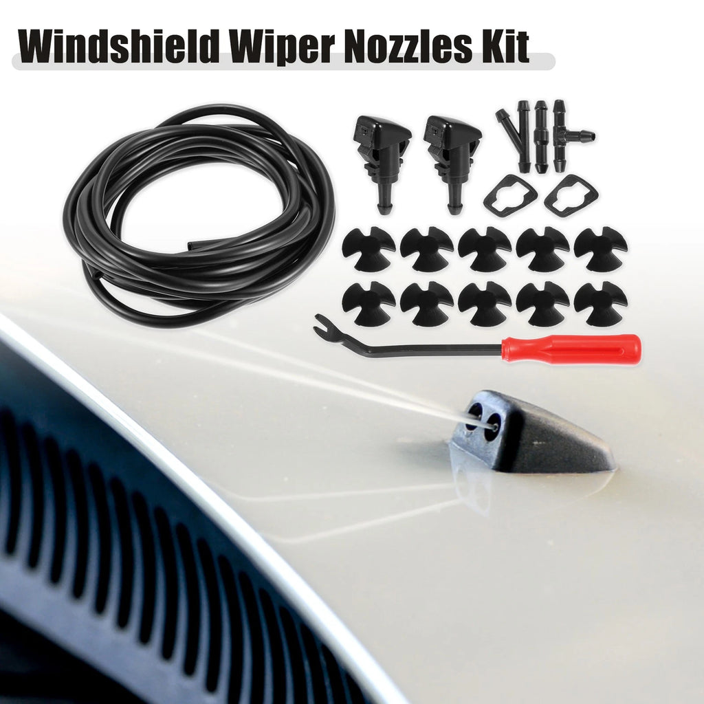 Front Windshield Washer Nozzle Kit with 4M Hose Fit for RAM (2009–2019)