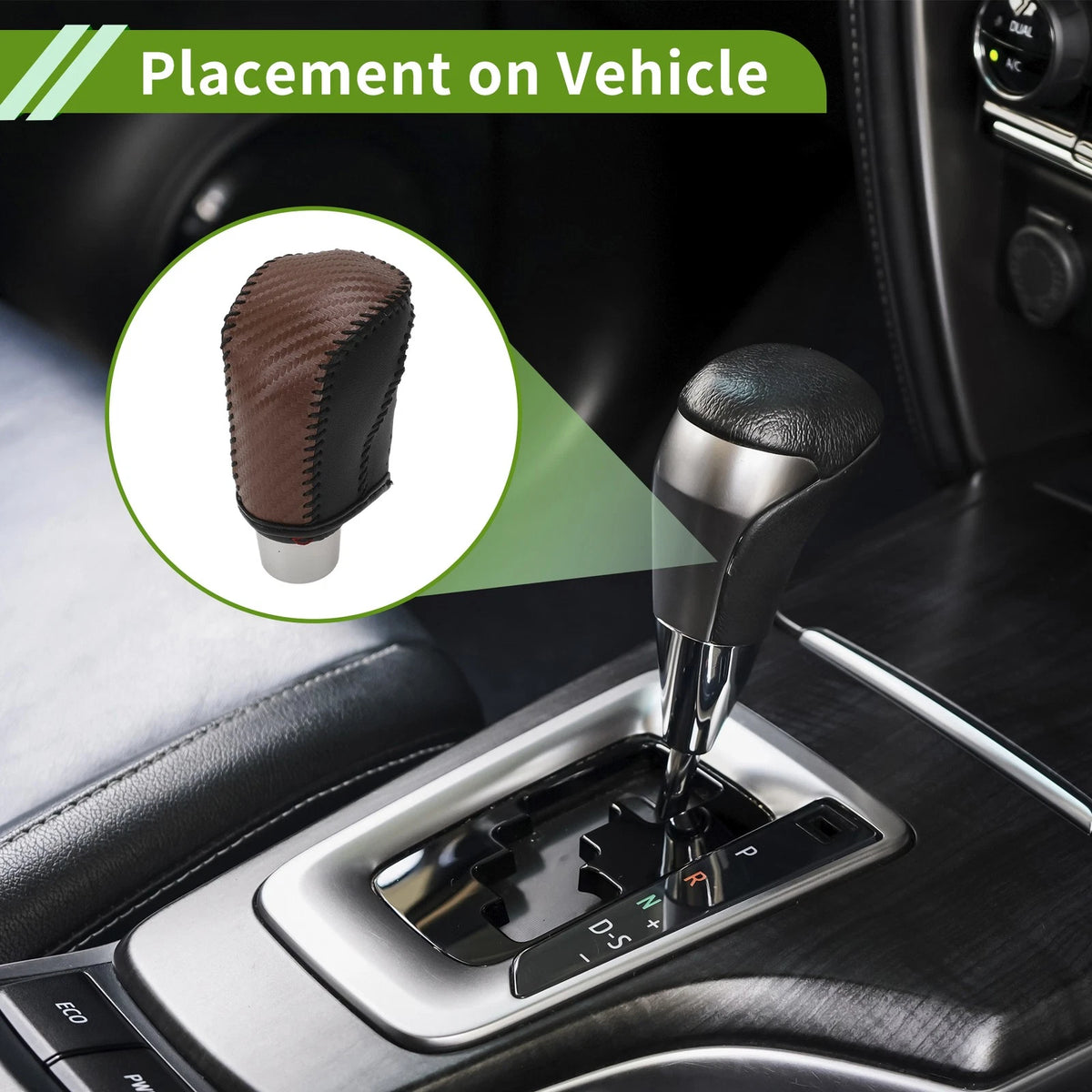 Gear Shift Knob Cover Replacement for Honda Civic (2016–2021) Carbon Fiber