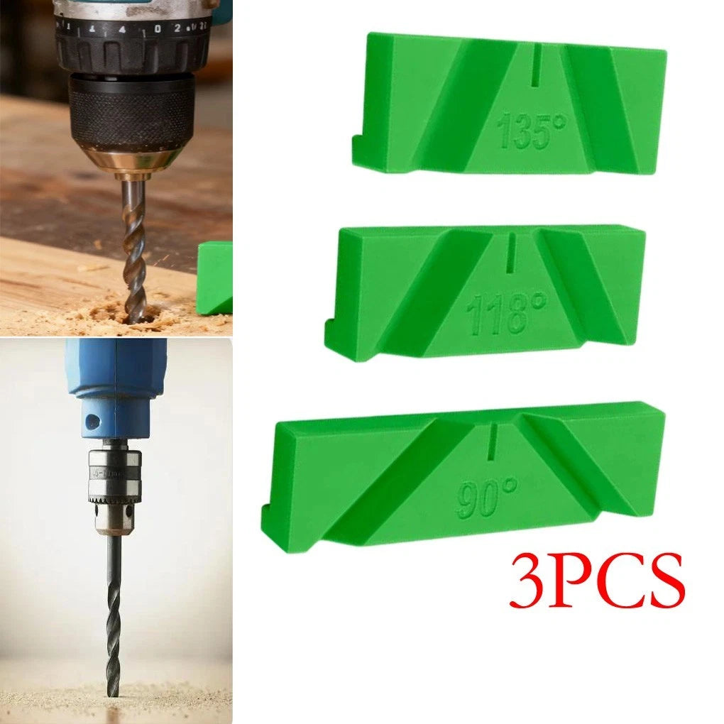 3PCS Drill Bit Sharpener Jig for Precise Angle Grinding (90, 118, 135 Degrees)