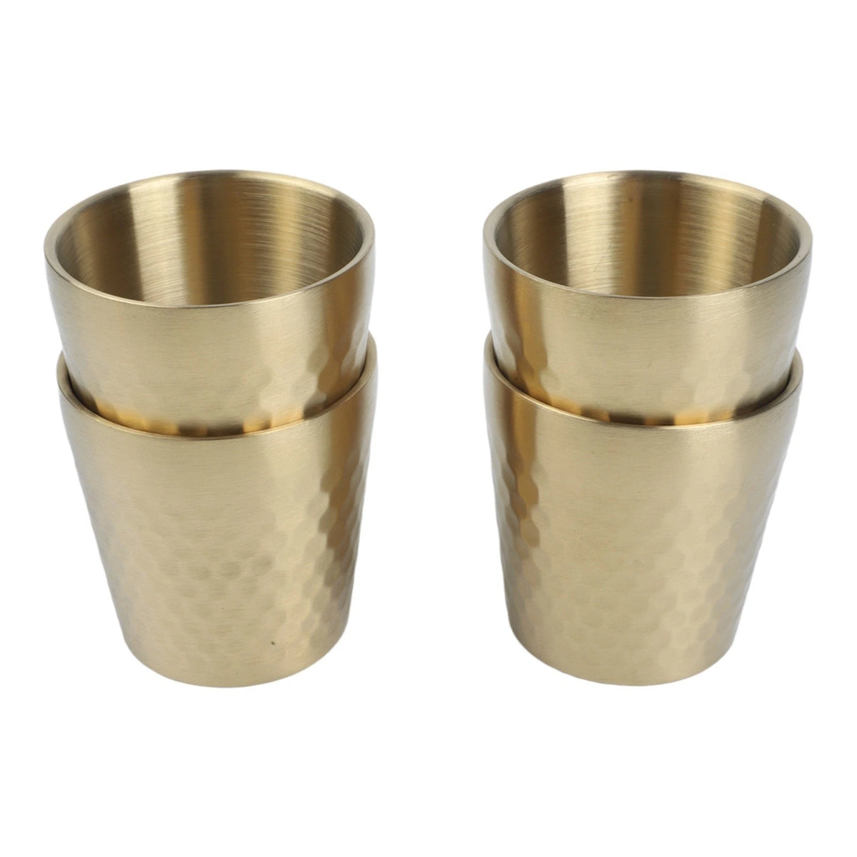 Set of 4 Stainless Steel Double Layer Cups 175ml for Hiking Picnic