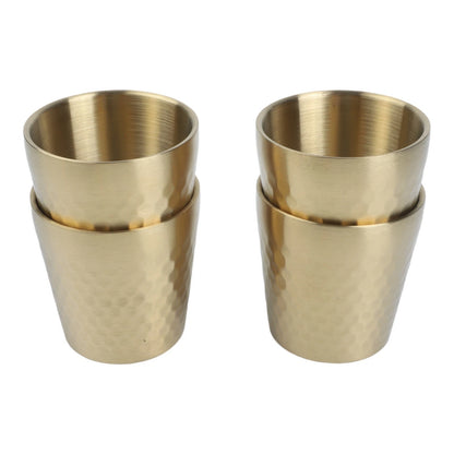 Set of 4 Stainless Steel Double Layer Cups 175ml for Hiking Picnic