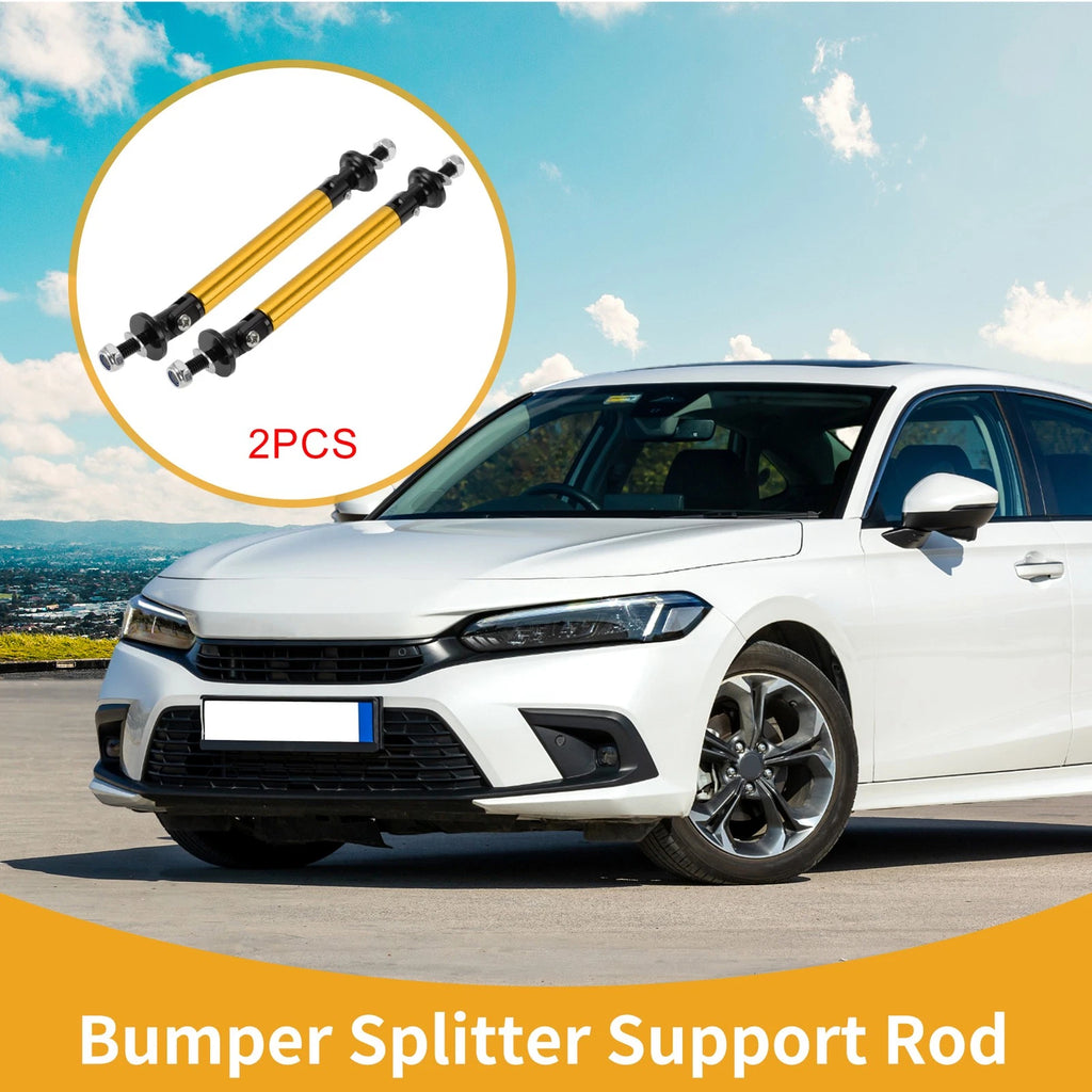 2X Adjustable Front Bumper Lip Splitter Strut Support Bars for