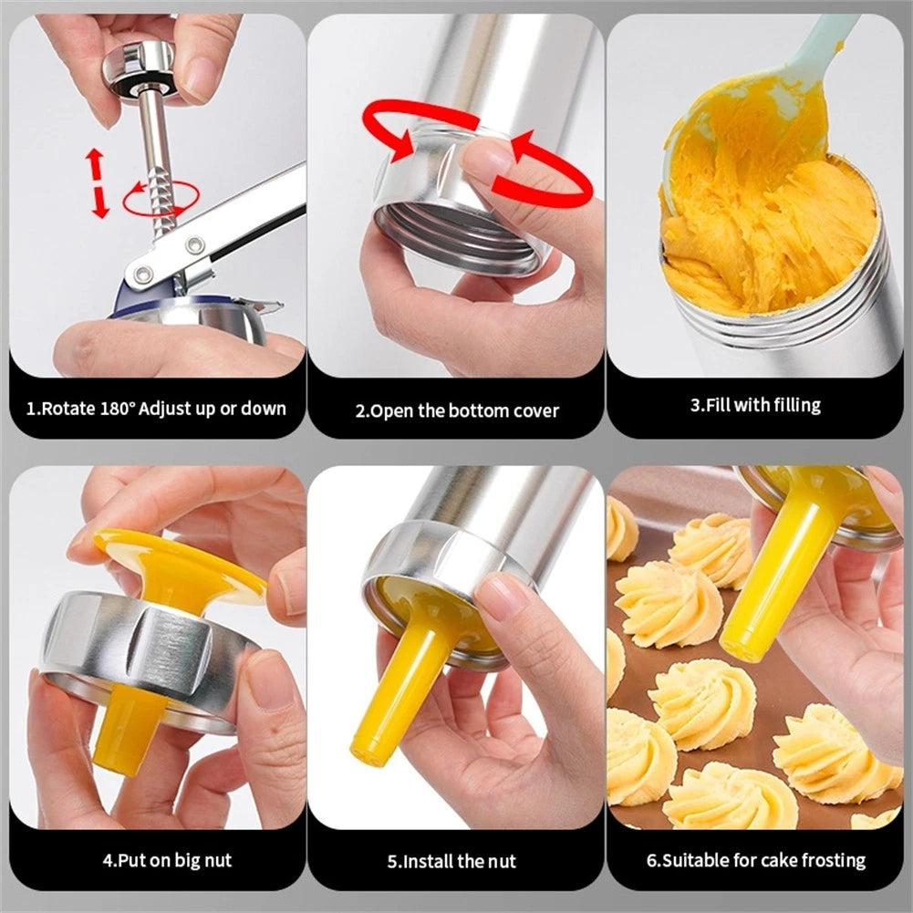 2X Aluminum Cookie Maker Machine with 20 Discs for Easy Operation