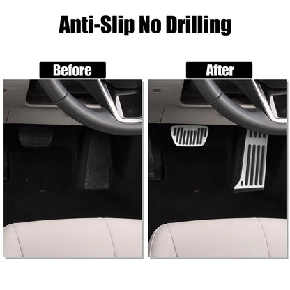 Anti Slip Brake and Accelerator Pedal Pads Kit for Toyota Silver Tone (2019–2024)