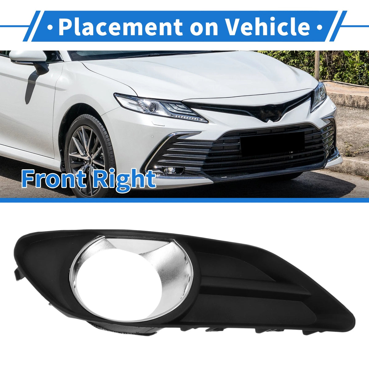 Front Right Fog Light Grille Replacement for Toyota Camry (2006–2009)