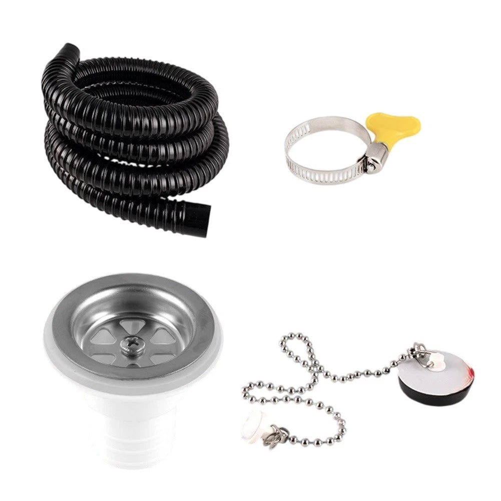 RV Sink Drain Assembly with 90-Degree Bend for Efficient Water Drainage