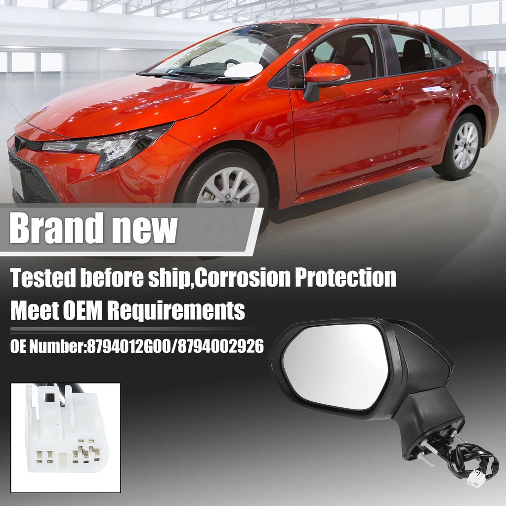 Left Side Exterior Door Mirror Assembly Replacement for Toyota Corolla (2020–2024)
