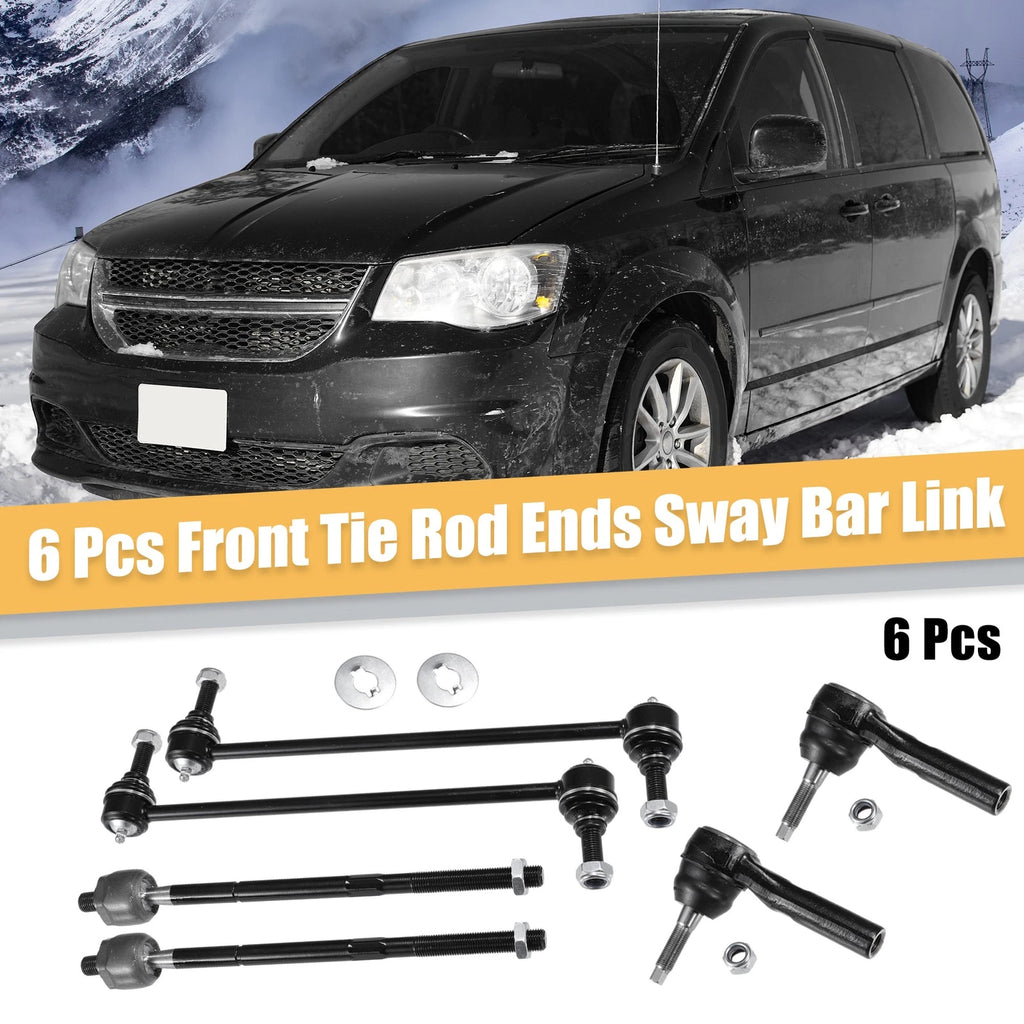 6pcs Front Inner Outer Tie Rod End Link Sway Bar Link for Chrysler Voyager (2001–2003)