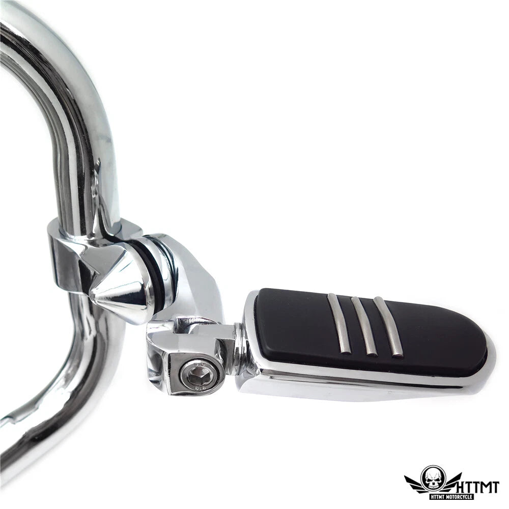 Streamliner Foot Pegs with Short Adjustable Mount Kit for 1.25" Engine Guard