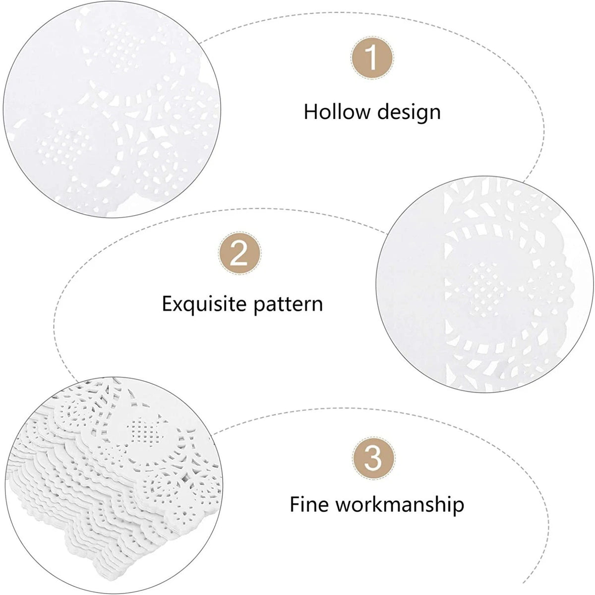 150 Pcs Paper Lace Doilies for Wedding Christmas Table Decor