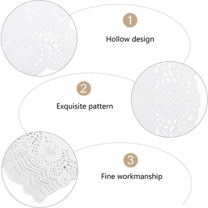 150 Pcs Paper Lace Doilies for Wedding Christmas Table Decor