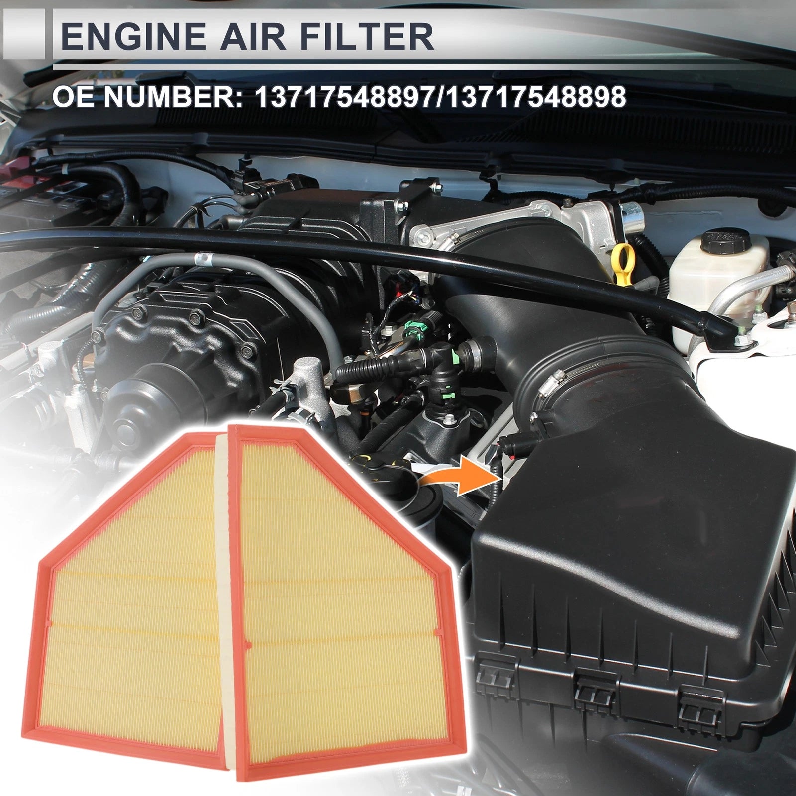 Engine Air Filter Replacement for BMW X5 4.8i 4.8L (2007–2008)
