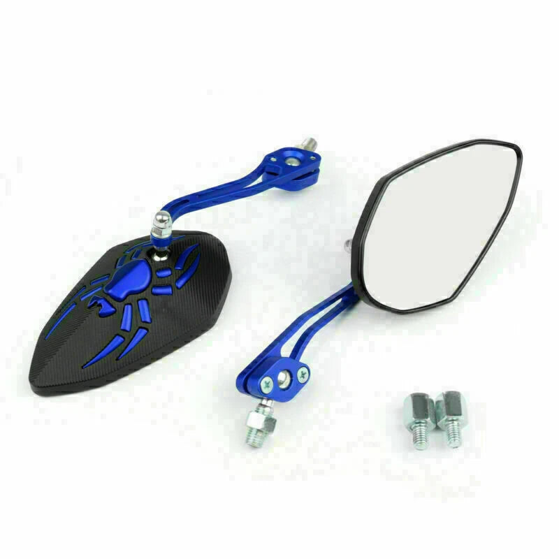 Universal 8mm 10mm Motorcycle Rear View Side Mirrors (Adjustable)