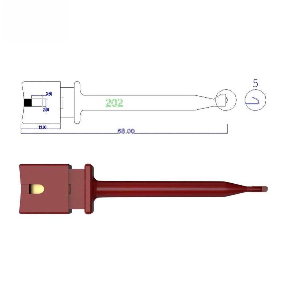Test Hook Set of 5 for Logic Analyzer - Copper 5mm Solder Point 2mm Wire