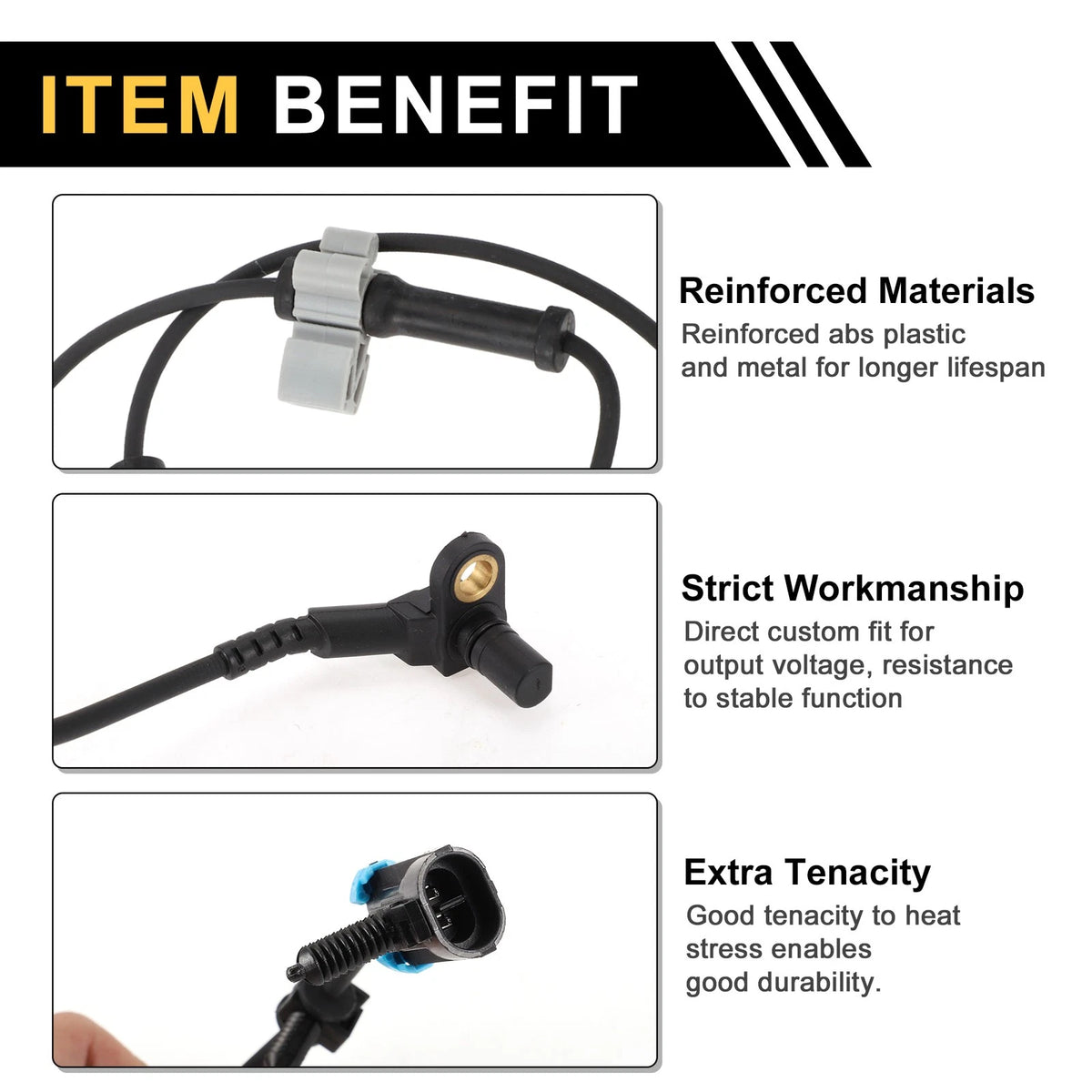 ABS Wheel Speed Sensor for GMC Sierra 2500 HD (2007–2010) 1 Pc Front Left Right