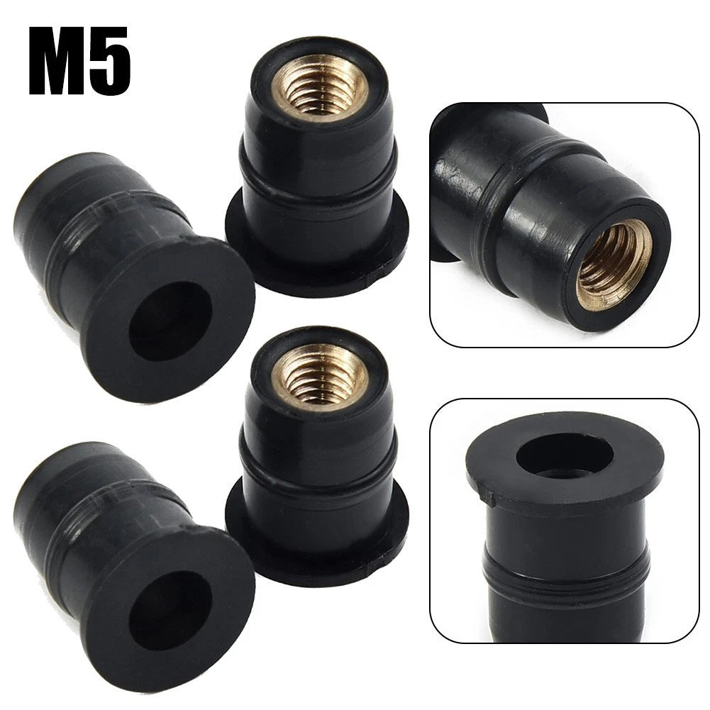 Set of 4 Windshield Nuts for Motorcycle (5mm)