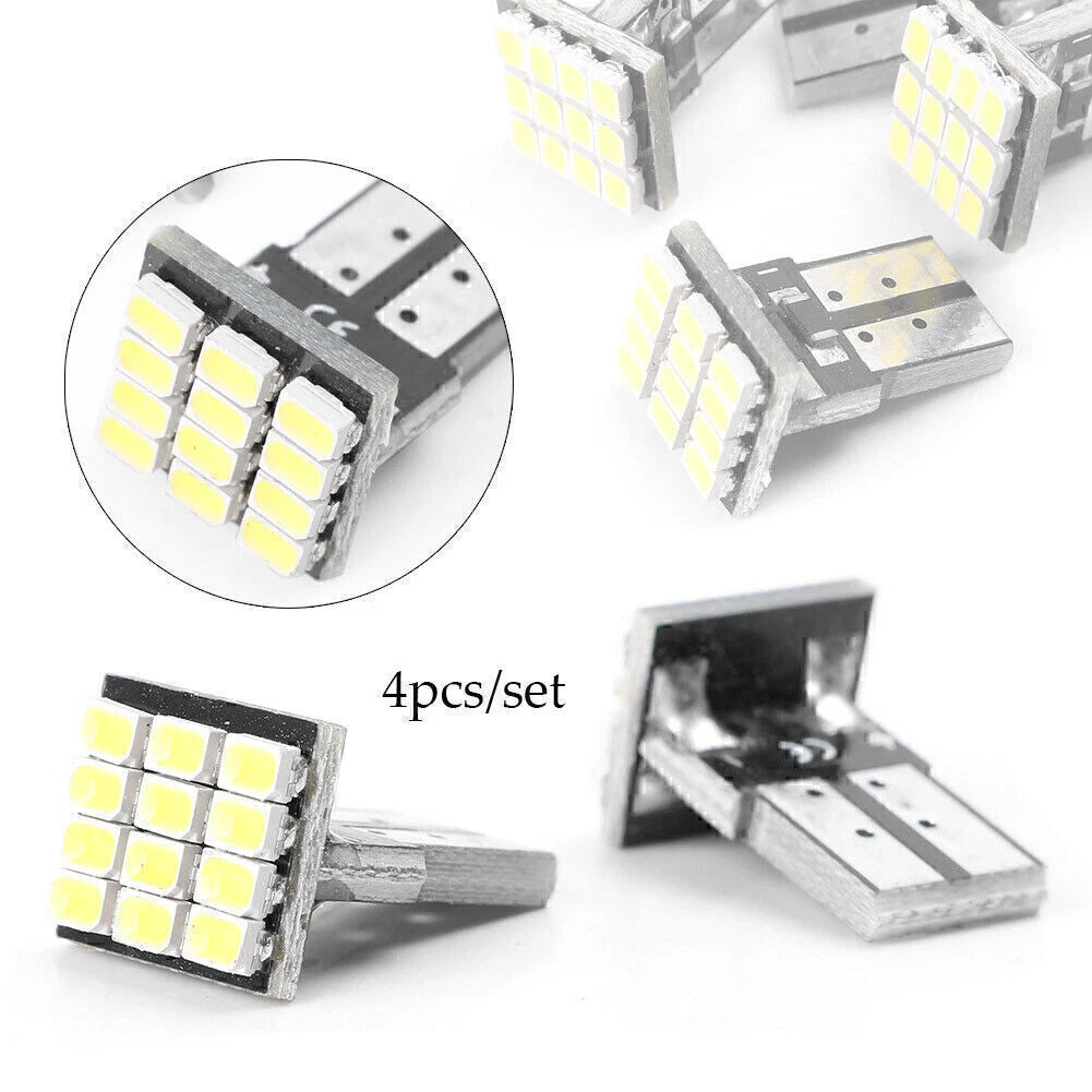 Set of 4 T10 1206 12 SMD LED Map Reading Light Bulbs for Cars