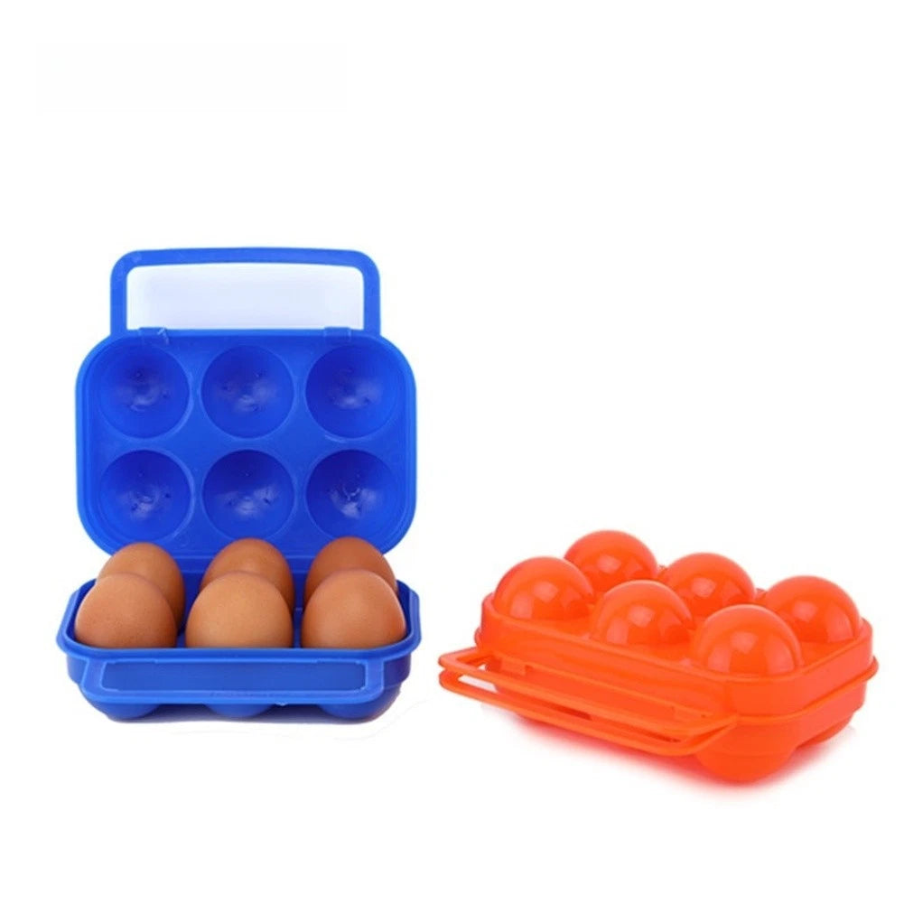 6-Compartment Egg Transport Box for Travel - Foldable Shockproof PP Plastic
