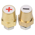 2X Brass Battery Adapter Terminals for Automotive Electrical Connections