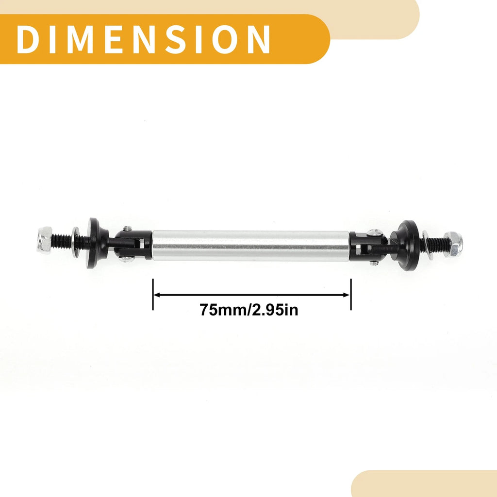 2X Adjustable Front Bumper Lip Splitter Strut for Universal Fit (75mm)