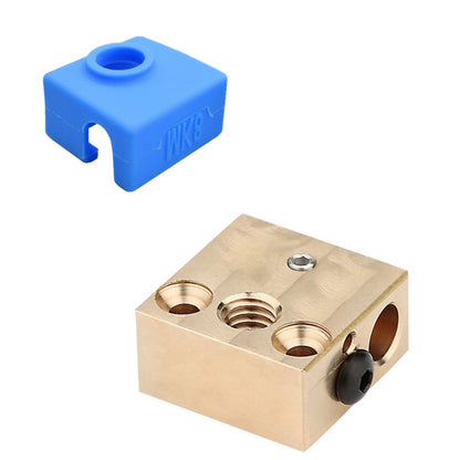 3D Printer Brass Heater Block & Silicone Shell Case Set for CR10 MK8 (2017–2023)