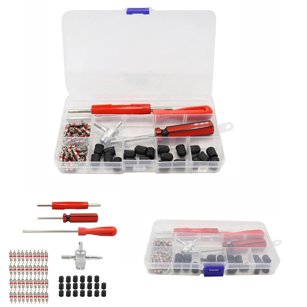 40PCS Valve Core Service Kit for Car and Bike Tires