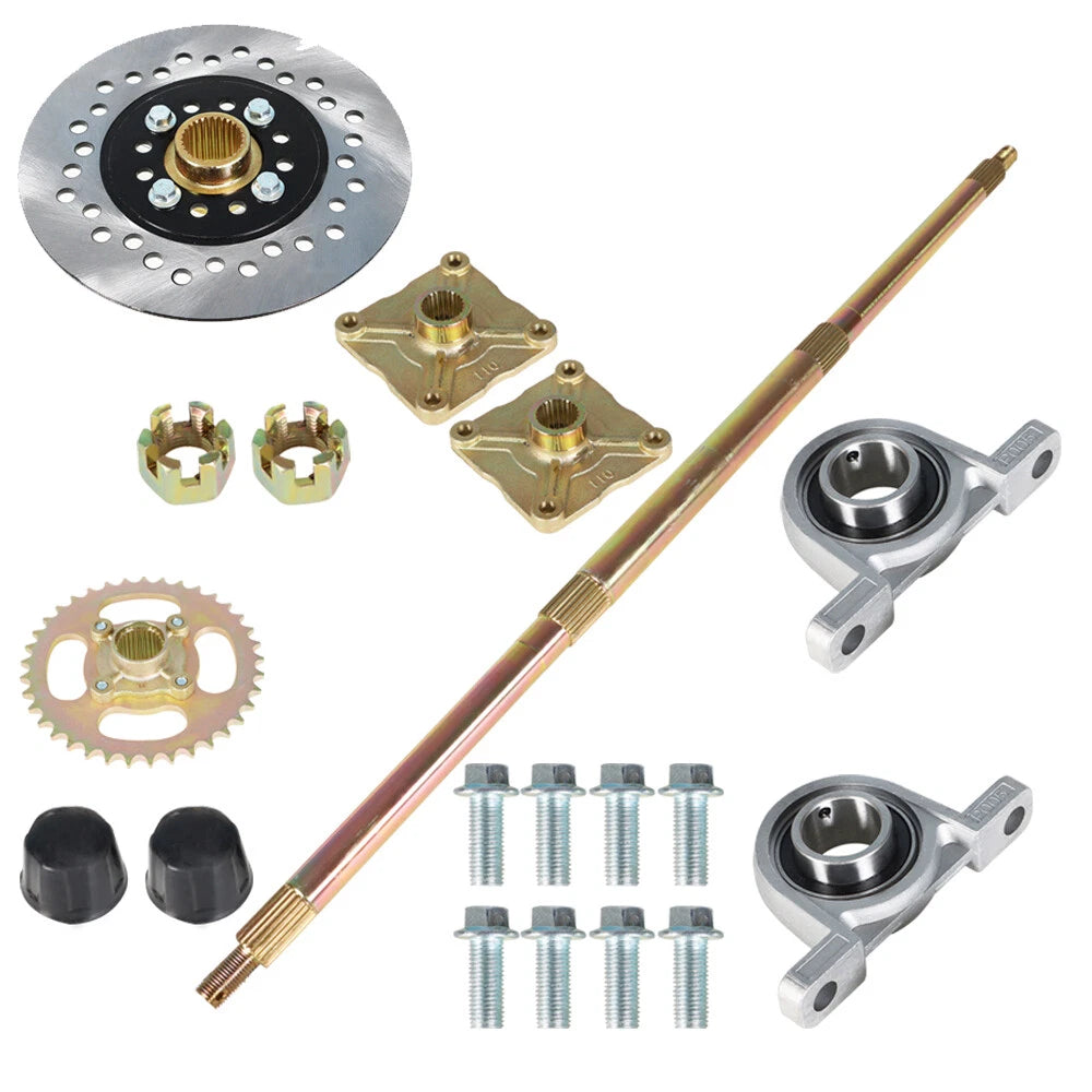 1.2" x 32" Live Rear Axle Kit for Go Kart ATV (Without Brake Cable & Chain)
