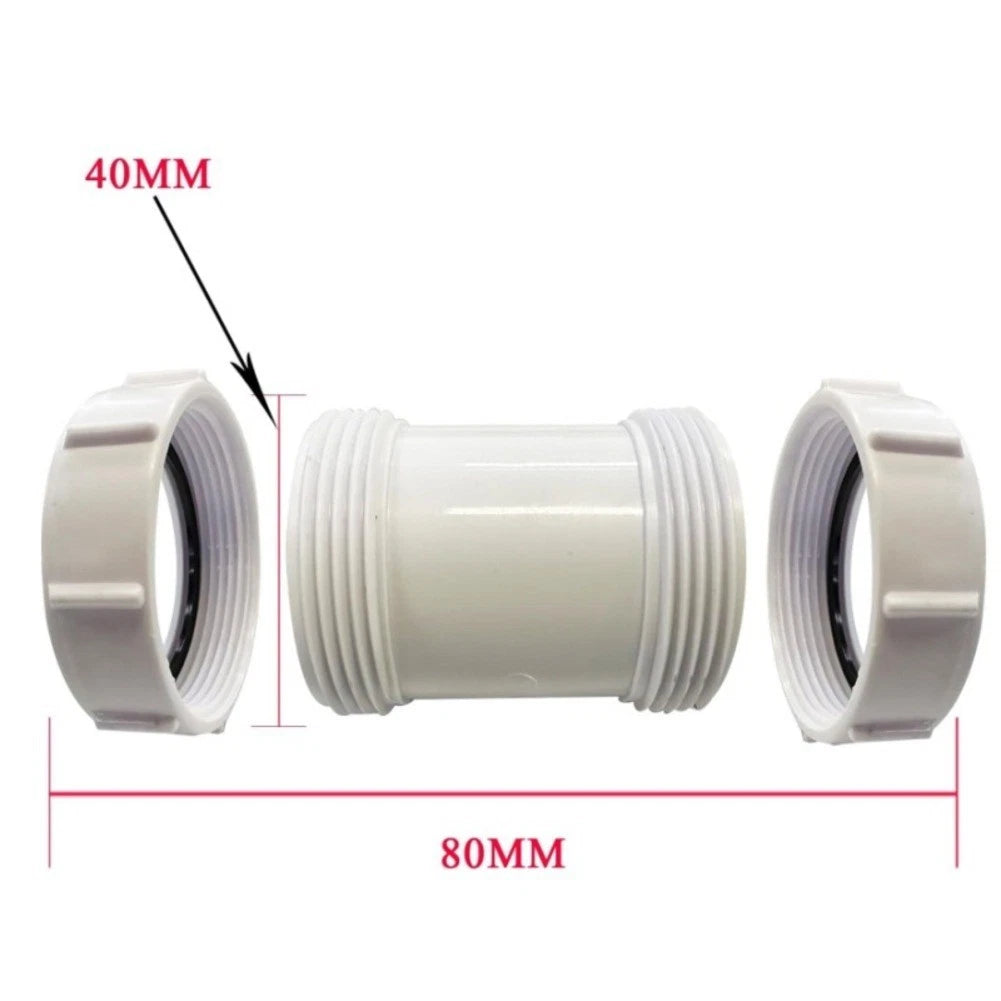 40mm PVC Straight Pipe Connector for Plumbing Pipe Extensions
