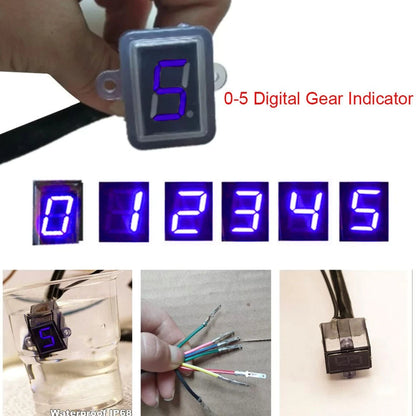 Blue LED Digital Gear Indicator Light for Universal Motorcycle