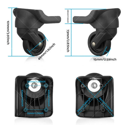 Plastic Replacement Luggage Wheels for Suitcase (360° Swivel)