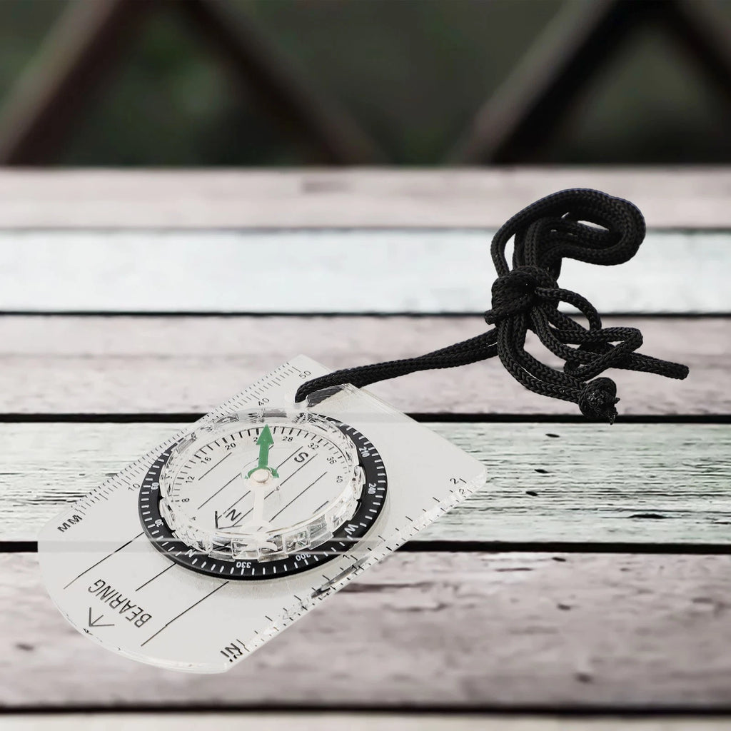 Outdoor Navigation Tool Compact Ruler with Compass for Adventurers
