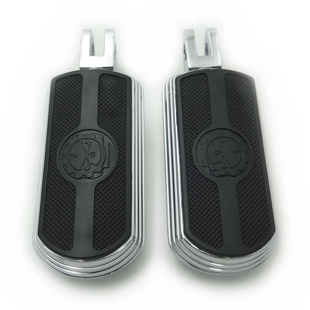 Skull Rubber Footpeg Set for Triumph Legend (1999–2001) Chrome