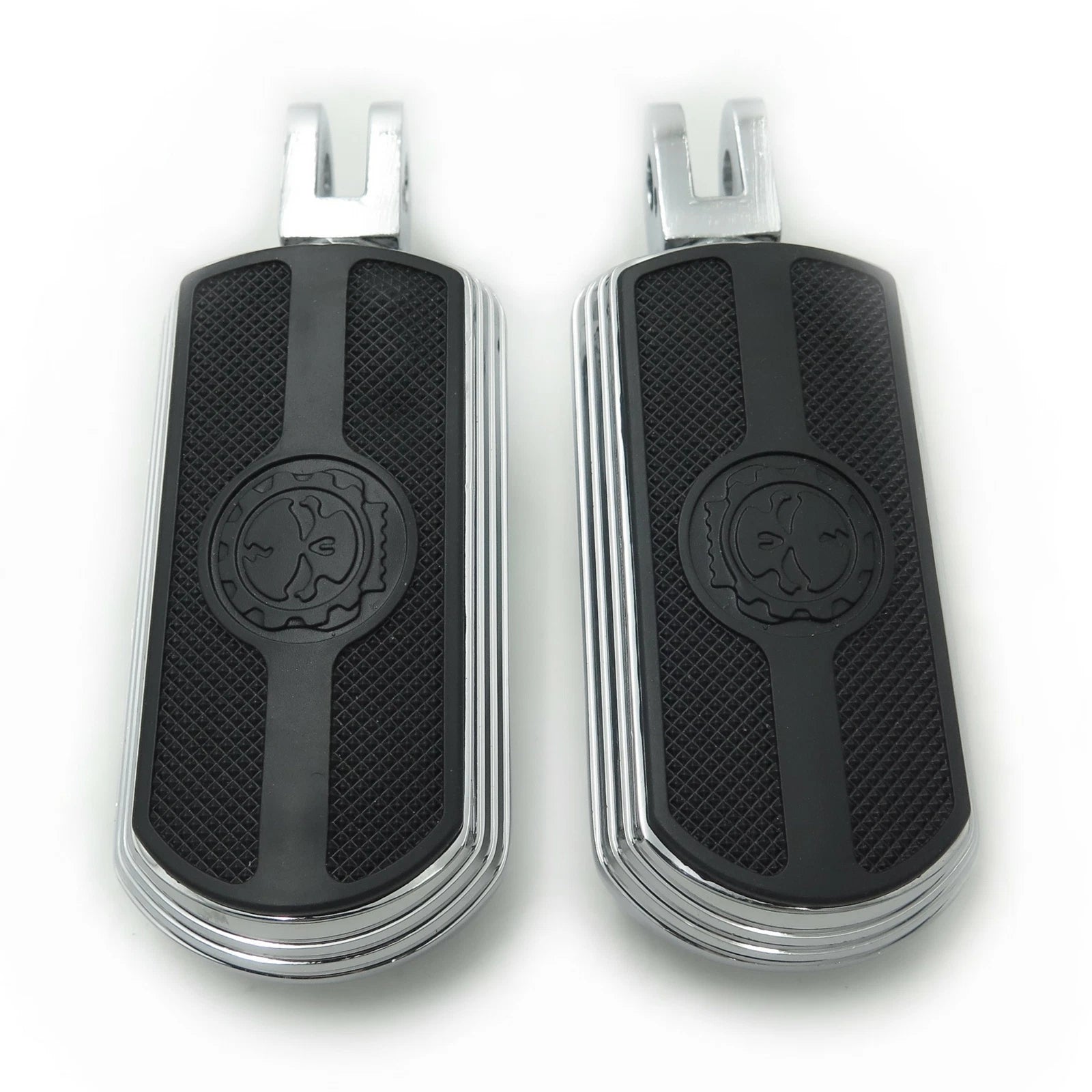 Skull Rubber Footpeg Set for Triumph Legend (1999–2001) Chrome